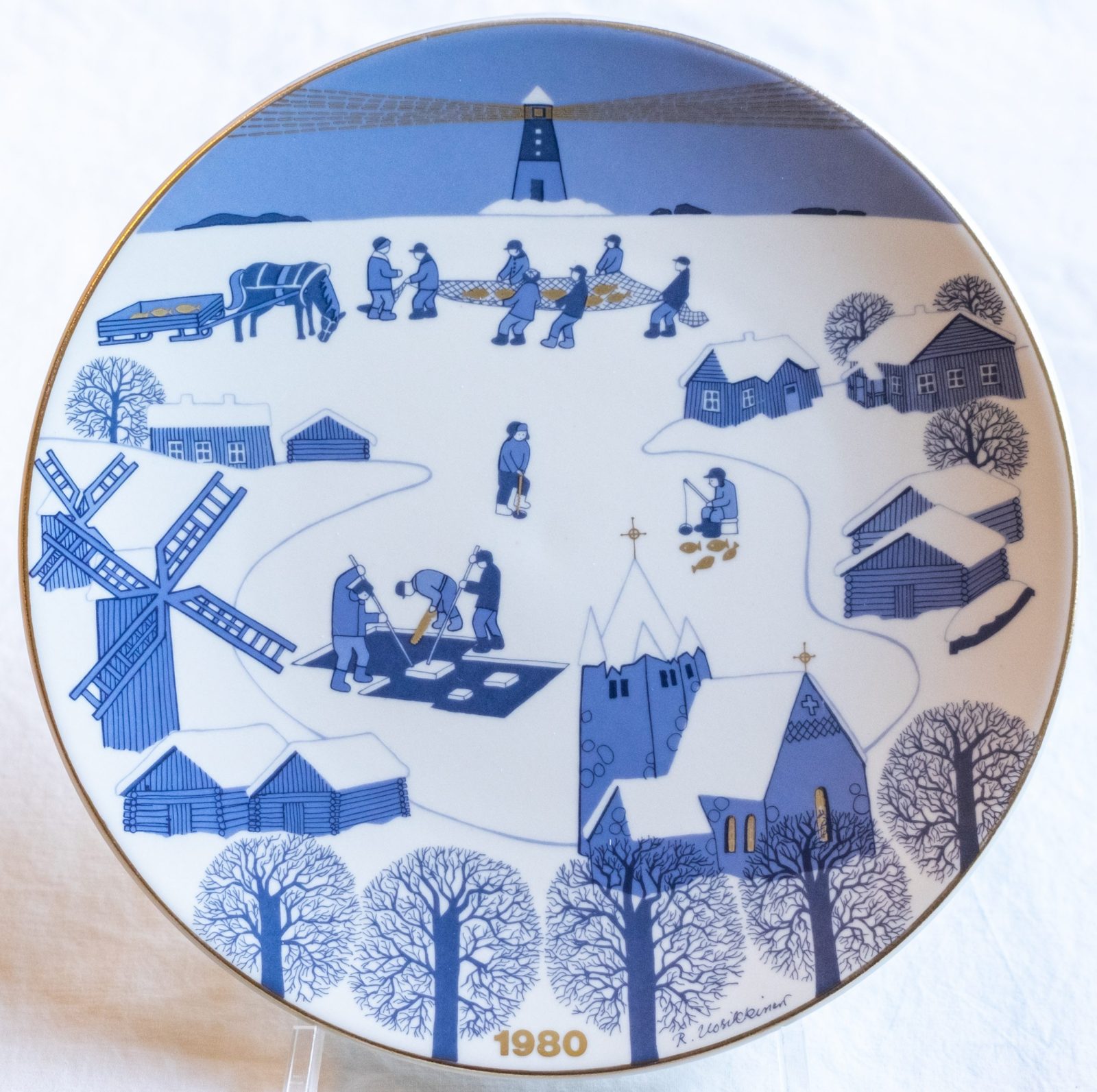 ARABIA, Finland - Annual Christmas Plate 1980 - No. 3 in Series - Raija Uosikkinen - Ltd. ed. ARABIA, Finland - Annual Christmas Plate 1980 - No. 3 in Series - Raija Uosikkinen - Ltd. ed.